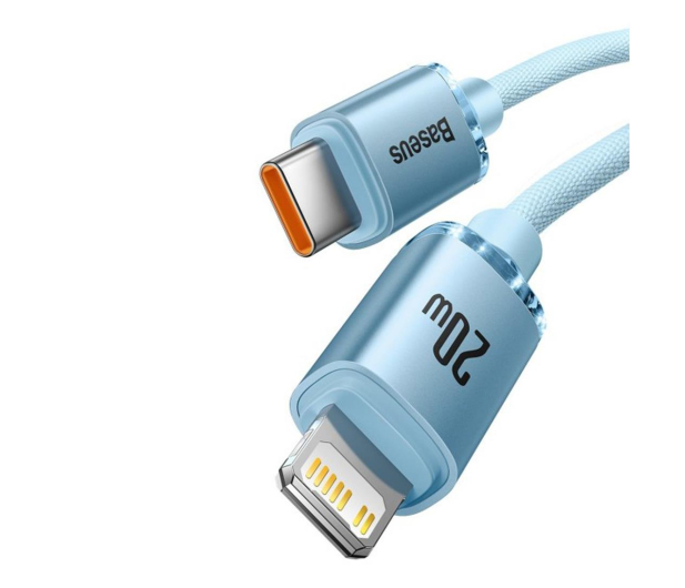 BASEUS Kabel Lightning - USB-C Crystal Shine 20W 1.2m (niebieski) CAJY001303 - 1245568 - zdjęcie 4